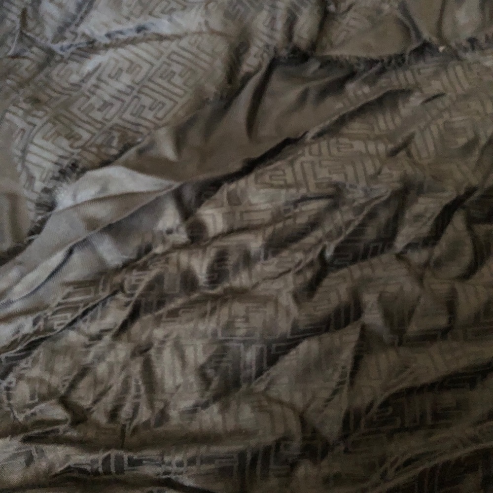 Fendi wool and silk monogram shawl black